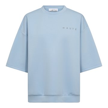 Haute L' Amitié - Maxi Split SS Logo Sweat - Pale Blue